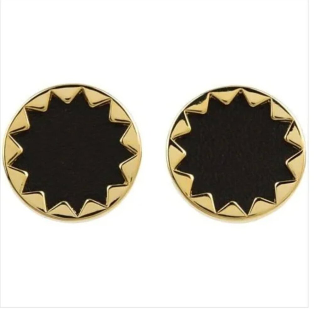 HOUSE OF HARLOW 1960 Black Sunburst Button Earrings